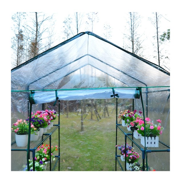 Μεταλλικό Θερμοκήπιο με 4 Ράφια 143 x 143 x 195 cm Outsunny 01-0472