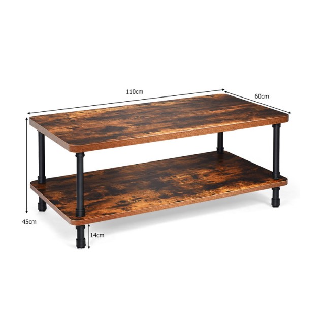 Μεταλλικό Τραπέζι Σαλονιού 110 x 60 x 45 cm Costway HW65713