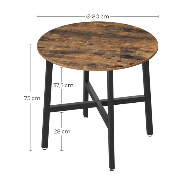 Μεταλλικό Τραπέζι Σαλονιού 80 x 75 cm VASAGLE KDT080B01