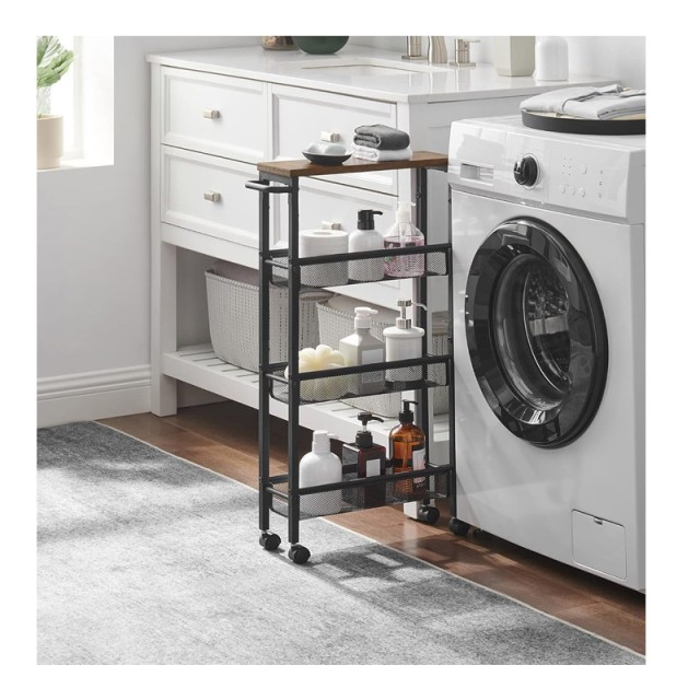 Μεταλλικό Τρόλεϊ Κουζίνας 4 Επιπέδων 41 x 13 x 77 cm VASAGLE LRC032...