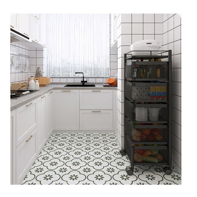 Μεταλλικό Τρόλεϊ Κουζίνας 6 Θέσεων 26 x 85 cm Bakaji 02813617