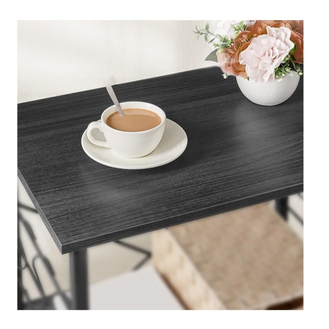 Μεταλλικό Τρόλεϊ Κουζίνας με 3 Ράφια 60 x 40 x 89 cm Χρώματος Μαύρο VASAGLE KKS060B42