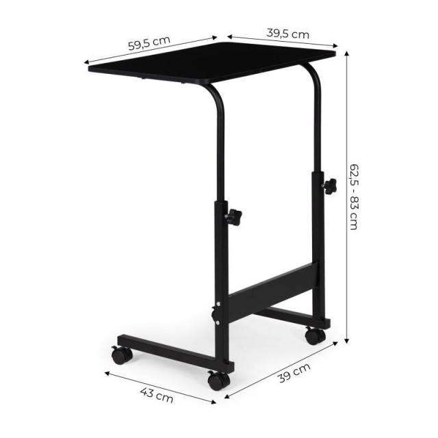 Μεταλλικό Τροχήλατο Τραπέζι για Laptop 39 x 43 x 62.5-83 cm Χρώματο...