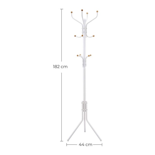 Μεταλλικός Καλόγερος 44 x 182 cm Χρώματος Λευκό Songmics RCR19W