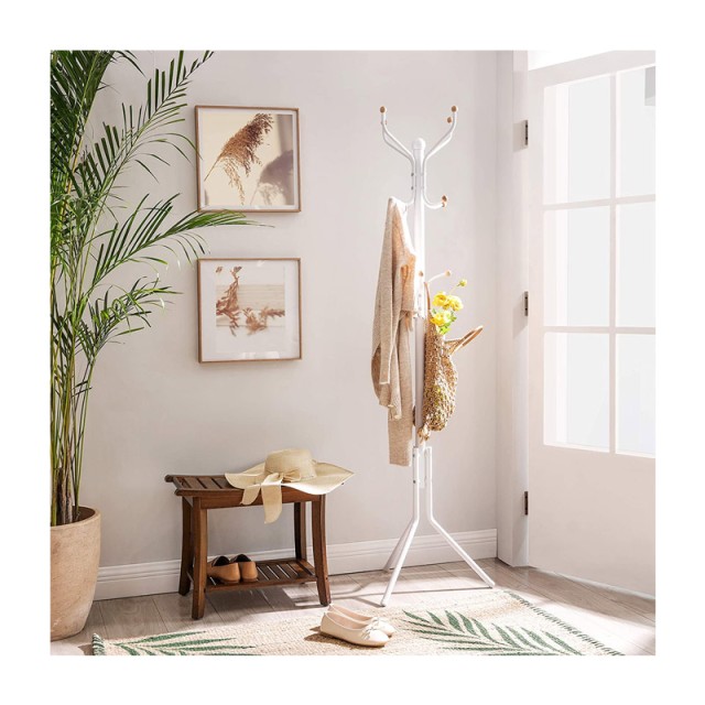 Μεταλλικός Καλόγερος 44 x 182 cm Χρώματος Λευκό Songmics RCR19W