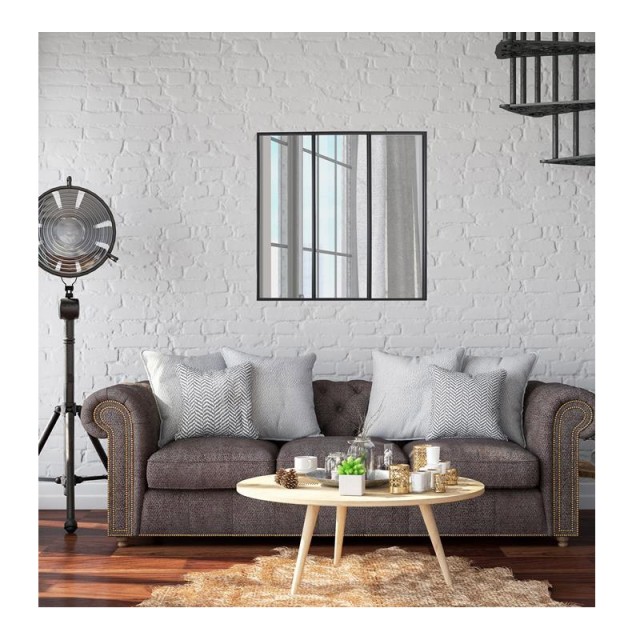 Μεταλλικός Τετράγωνος Καθρέπτης 61.5 x 2 x 61.5 cm Home Deco Factory HD4366
