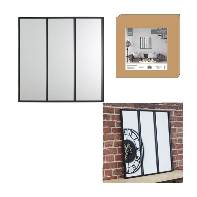 Μεταλλικός Τετράγωνος Καθρέπτης 61.5 x 2 x 61.5 cm Home Deco Factory HD4366