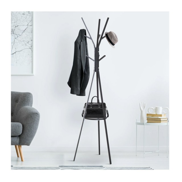 Μεταλλικός Καλόγερος 45 x 45 x 180 cm Χρώματος Μαύρο HOMCOM 831-174BK