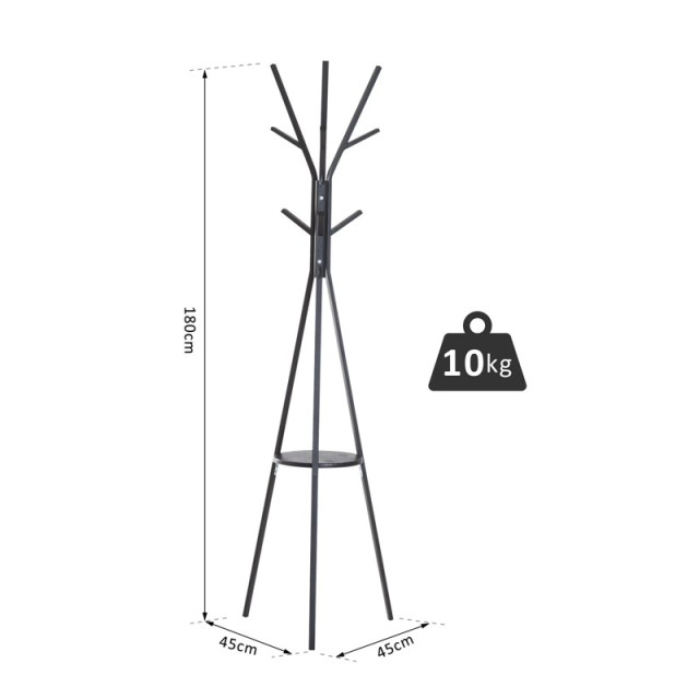 Μεταλλικός Καλόγερος 45 x 45 x 180 cm Χρώματος Μαύρο HOMCOM 831-174BK