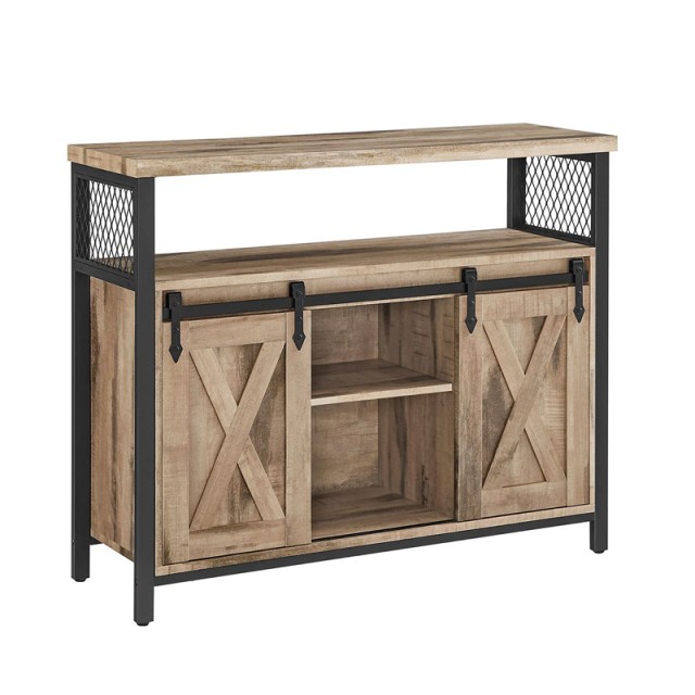 Μεταλλικός Μπουφές 100 x 33 x 80 cm Χρώματος Μπεζ VASAGLE LSC092B50