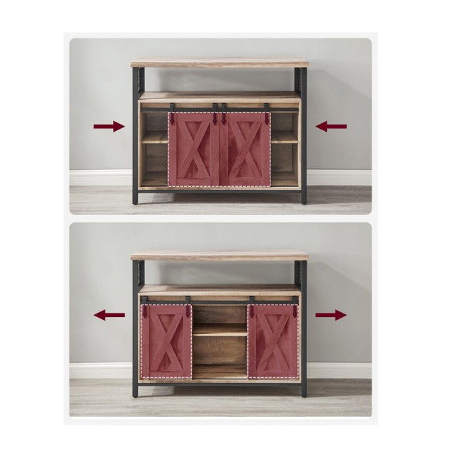 Μεταλλικός Μπουφές 100 x 33 x 80 cm Χρώματος Μπεζ VASAGLE LSC092B50