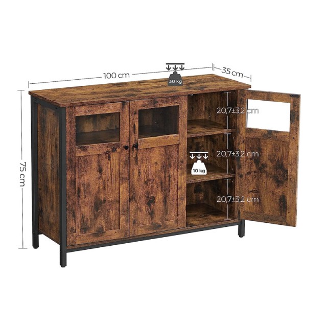 Μεταλλικός Μπουφές 100 x 35 x 75 cm VASAGLE LSC099B01
