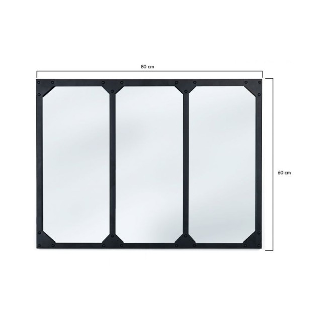 Μεταλλικός Ορθογώνιος Καθρέπτης 80 x 2.5 x 60 cm Idomya 30042372