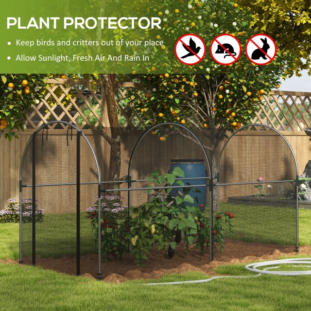 Outsunny Tunnel Net Plant Θερμοκήπιο με Αρθρωτή Πόρτα, 1,2x3x1,5m, Μαύρο 84H-024V01BK
