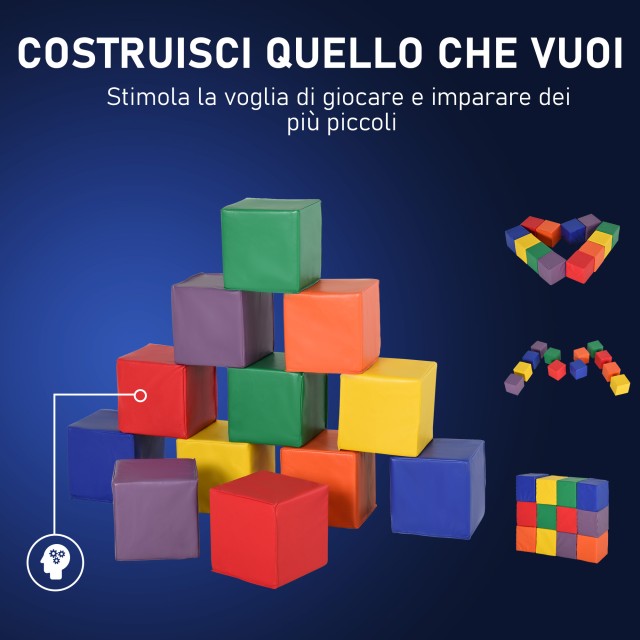 HOMCOM Σετ 12 Soft Cubes Εκπαιδευτικό Παιχνίδι για παιδιά 2 ετών κα...