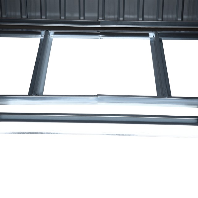 Outsunny Steel Αποθηκευτικό Υπόστεγο, Υπόστεγο Κήπου με 2 Συρόμενες Πόρτες, 255x133x182cm 845-079V01