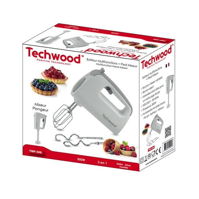 Μίξερ Χειρός και Ραβδομπλέντερ 300 W Techwood TMP-308