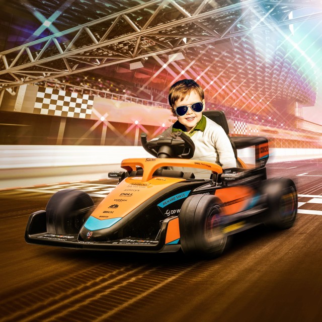 AIYAPLAY Electric Ride-On Toy Car για παιδιά 3-5 ετών με άδεια McLaren, Τηλεχειριστήριο και Κόρνα, 115x67x50 cm, Πορτοκαλί 370-322V90OG