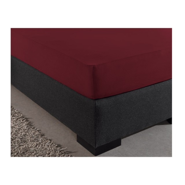 Μονό Σεντόνι Jersey με Λάστιχο 90 x 200 x 30 cm Χρώματος Μπορντό Dreamhouse 8717703801422