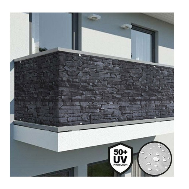Μουσαμάς Περίφραξης με Μοτίβο Πέτρας 600 x 90 cm Bakaji 02828527