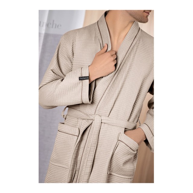 Μπουρνούζι Πικέ με Ζώνη και Τσέπες Basic Beige Guy Laroche 1131092121018