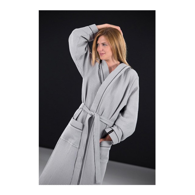 Μπουρνούζι Πικέ με Ζώνη και Τσέπες Basic Grey Guy Laroche 1131092121019 - 12 άτοκες δόσεις και 5% cash back