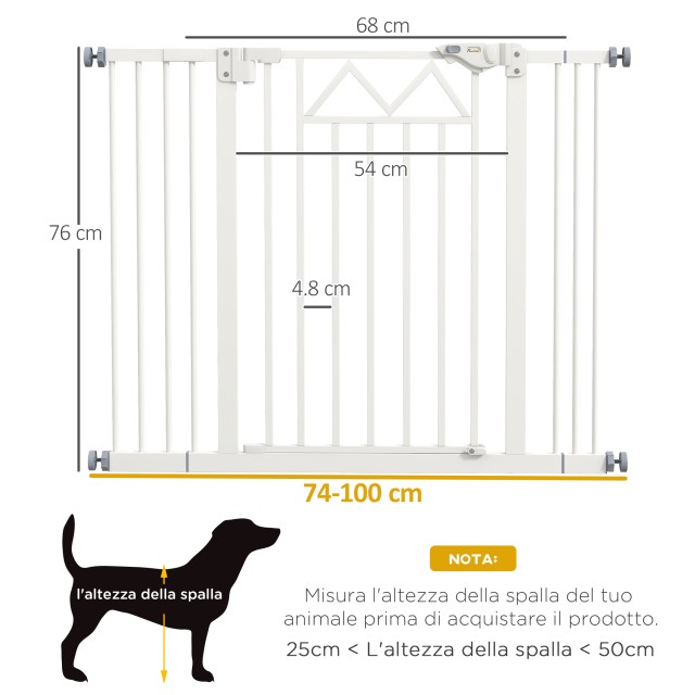 PawHut Gate για Small and Medium Dogs with Automatic Close, in Stee... PawHut Gate για Small and Medium Dogs with Automatic Close, in Stee...