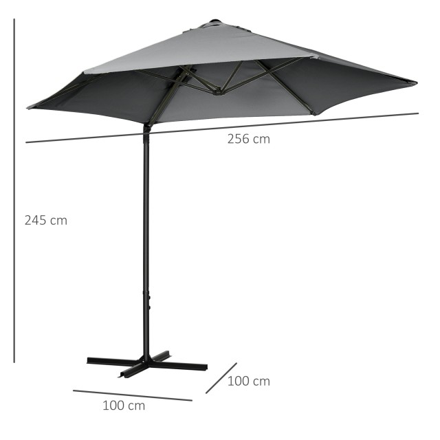 Outsunny Garden Parasol με περιστροφή 360° και πολυεστερικό κουβούκ... Outsunny Garden Parasol με περιστροφή 360° και πολυεστερικό κουβούκ...