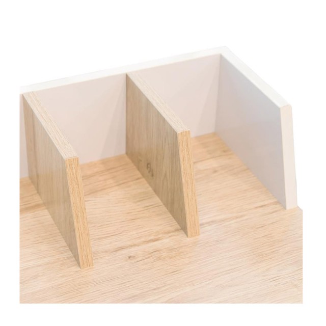Μεταλλικό Γραφείο με Ξύλινη Επιφάνεια 90 x 50 x 84 cm Χρώματος Λευκ...