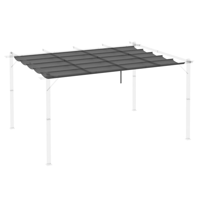 Outsunny Garden Gazebo Ανταλλακτικό κουβούκλιο με 10 οπές αποστράγγισης, αναπνεύσιμο κάλυμμα από πολυεστέρα για κιόσκι 3x4 m, σκούρο γκρι 84C-372V01CG