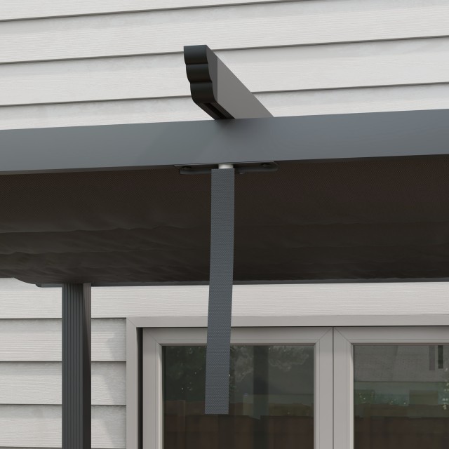 Pergola Gazebo 3x3 m με 8 οπές αποστράγγισης, σε αλουμίνιο, μέταλλο και πολυεστέρα, σκούρο γκρι 84C-478V00CG
