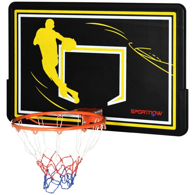 Sportnow Τσέρκι Μπάσκετ για εσωτερικούς και εξωτερικούς χώρους παιδιά και ενήλικες από ατσάλι και PE, 110x90x70 cm, Μαύρο και κίτρινο A61-034V00OG
