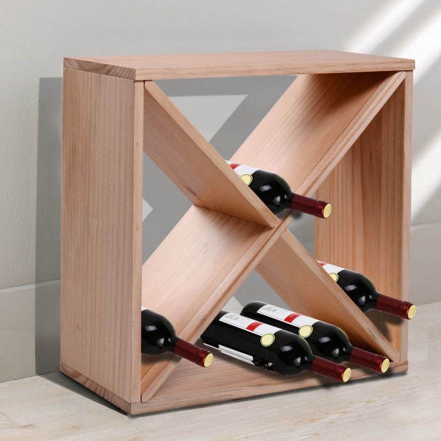 Ξύλινη Κάβα Κρασιών για 24 Μπουκάλια 50 x 26 x 50 cm HOMCOM 05-0012