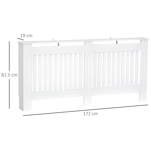 Κάλυμμα καλοριφέρ από ξύλο Homcom Λευκό MDF, 172x19x81cm 820-031