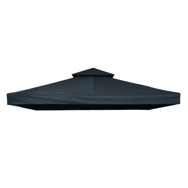 Outsunny Ανταλλακτική οροφή για Gazebo 3x3m με 2 επίπεδα και ανθεκτική στην υπεριώδη ακτινοβολία, γκρι ανθρακί 84C-041MX