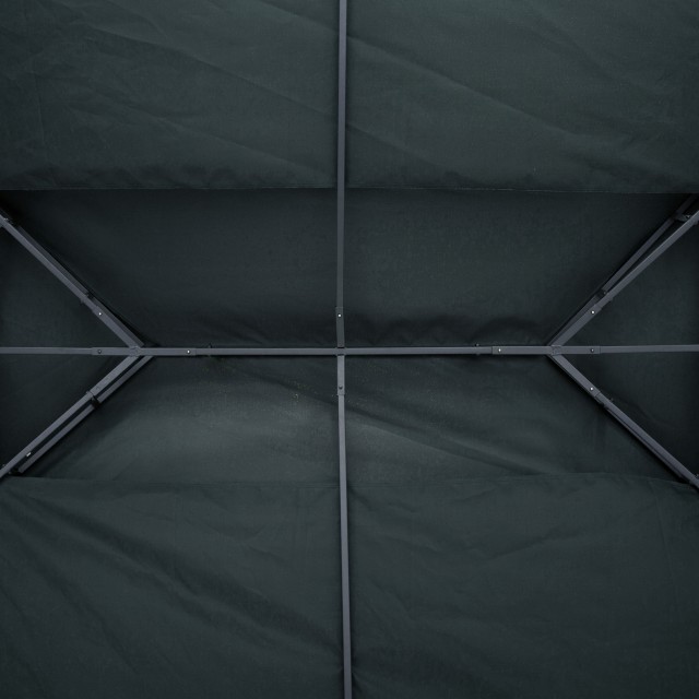 Outsunny 4x3m 2-Tier Polyester Gazebo κάλυμμα με ιμάντες και 10 οπές αποστράγγισης, γκρι ανθρακί 84C-102GY
