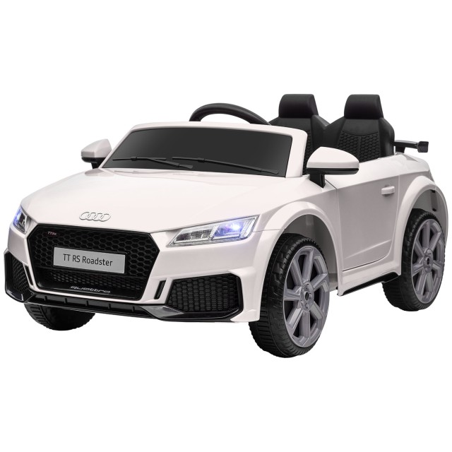 HOMCOM Ηλεκτρικό αυτοκίνητο για παιδιά 3-5 ετών AUDI TT με τηλεχειριστήριο, ανοιγόμενες πόρτες και προβολείς LED, λευκό 370-079V90WT
