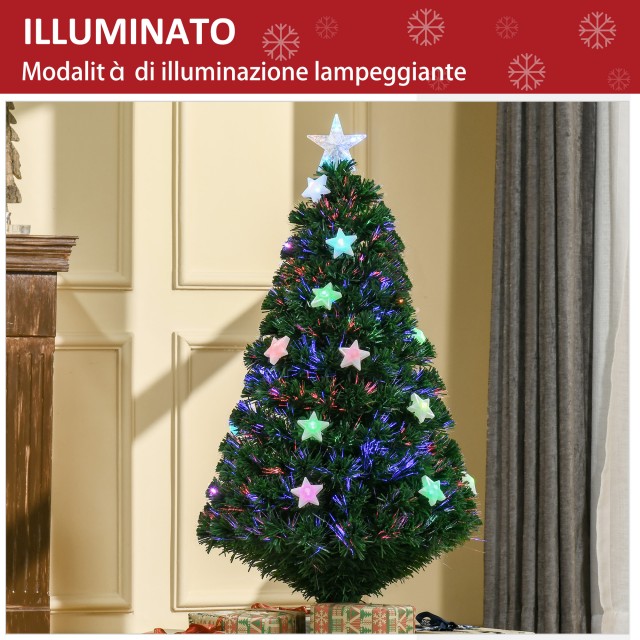 Χριστουγεννιάτικο Δέντρο με 16 Φωτάκια LED σε Σχήμα Αστεριού 120 cm HOMCOM 02-0792