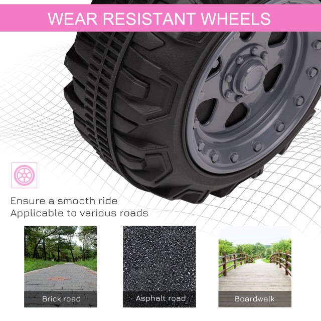 HOMCOM Electric Quad για παιδιά 18-36 μηνών με επαναφορτιζόμενη μπαταρία 6V, σε μέταλλο και PP, 70x42x45 cm, Ροζ 370-189V90PK