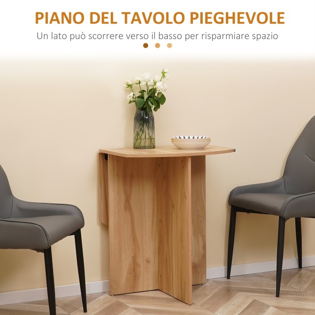 Πτυσσόμενο Ξύλινο Τραπέζι 90 x 60 x 74 cm Χρώματος Καφέ Ανοιχτό HOMCOM 835-650AK