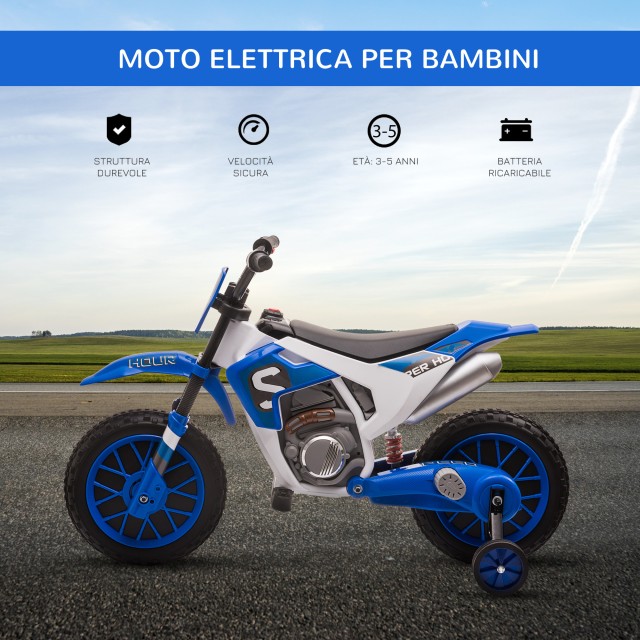 HOMCOM Electric Cross Bike για παιδιά από 3-5 ετών - Μπλε 370-165V90BU