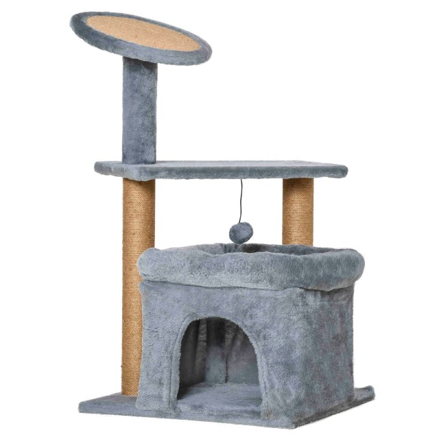 PawHut Cat Scratching Post Tree με κοντάρια από σχοινί γιούτας, σπι...