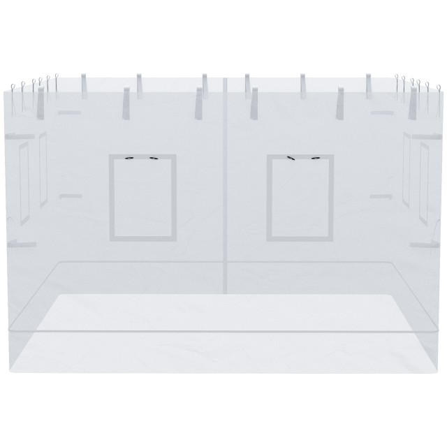 Outsunny 3x3 Nylon Gazebo Wall, Σετ 3 τεμαχίων κουνουπιέρα με 6 παράθυρα και πόρτα με φερμουάρ, 300Lx195cm 84C-410V00WT
