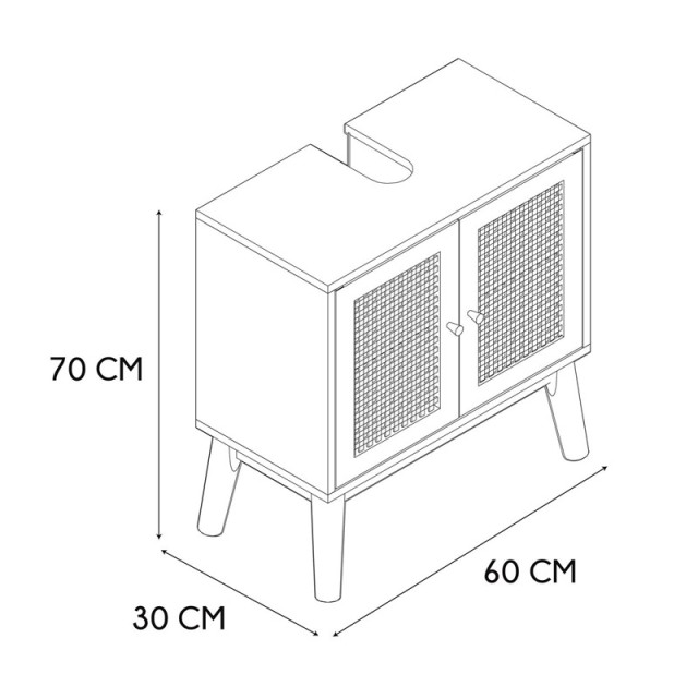 Ντουλάπι Νιπτήρα 60 x 30 x 70 cm Home Deco Factory HD0227