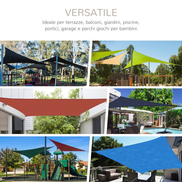 Outsunny HDPE Τριγωνική Τέντα, Κρέμα, 6x6x6m 01-0626