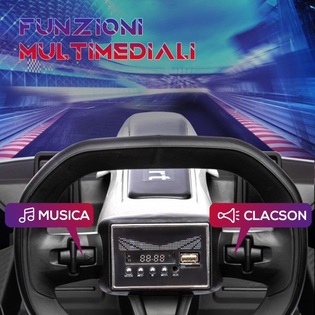 HOMCOM Electric Go Kart για παιδιά 6-12 ετών 24V 12km/h με ρυθμιζόμενο κάθισμα, λευκό 370-287V90WT