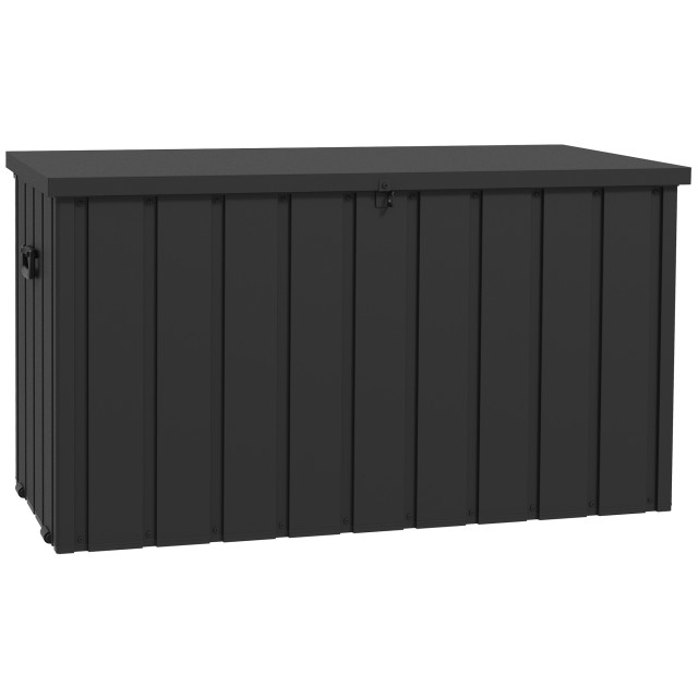 Πάγκος αποθήκευσης Outsunny 450L με 2 τροχούς και λαβές, σε ατσάλι και PP, 125,5x61,5x70 cm, Σκούρο Γκρι 84G-326V00BK