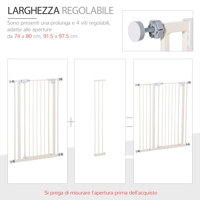 PawHut Dog Gate με 4 ρυθμιζόμενες βίδες και κολλητική ταινία, μέταλ...