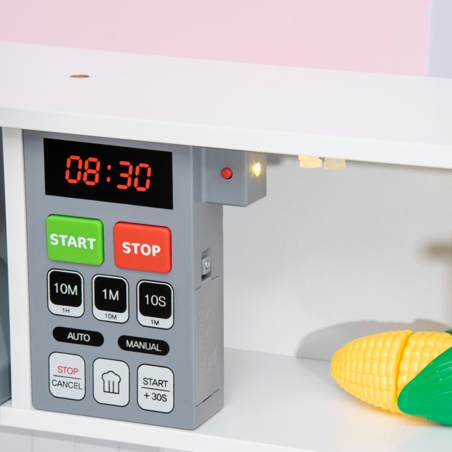AIYAPLAY Play Kitchen for Children με Ρυθμιζόμενο Ύψος, Ήχους, Φώτα και Σκεύη, σε MDF και PP, 60x30,5x93,2 cm 350-140V80WT