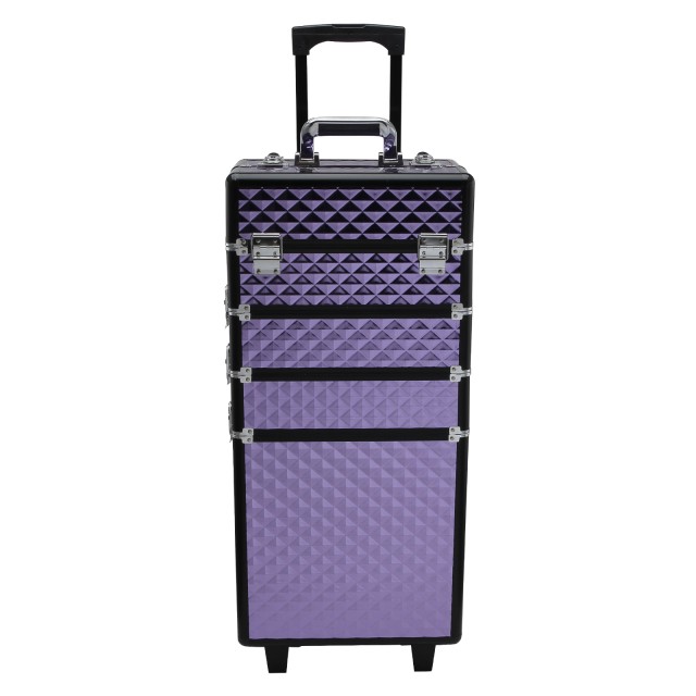 Homcom Professional Make Up Trolley από μωβ αλουμίνιο με αφαιρούμενη θήκη 33,5 x 23 x 76 / 95,5 cm 501-021VT
